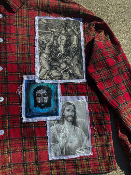 Red Patchwork Designer Flannel