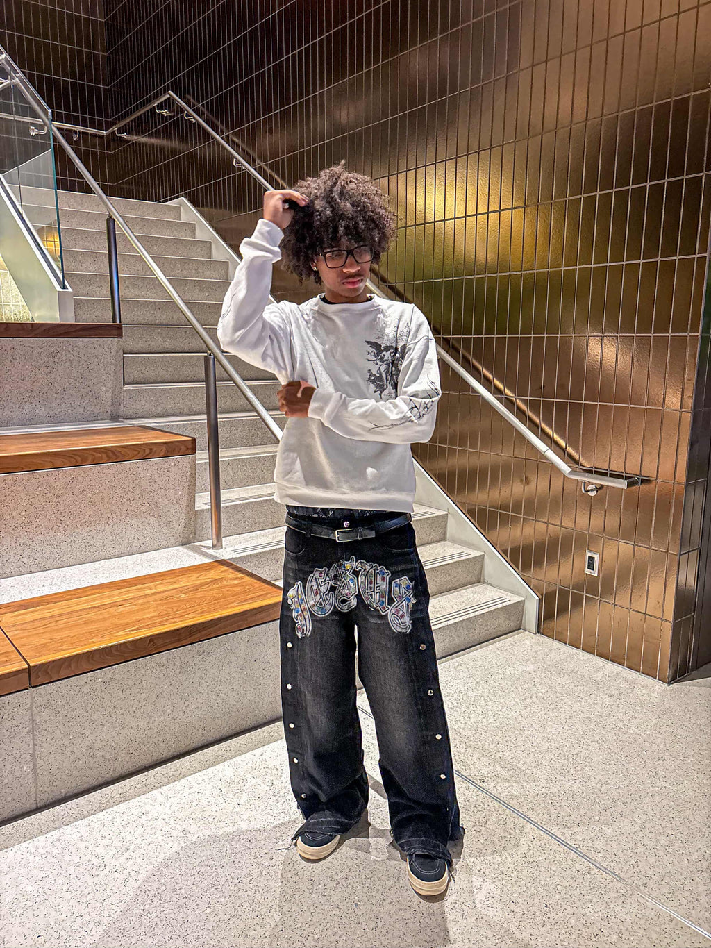 "JESUS" SNAP DENIM