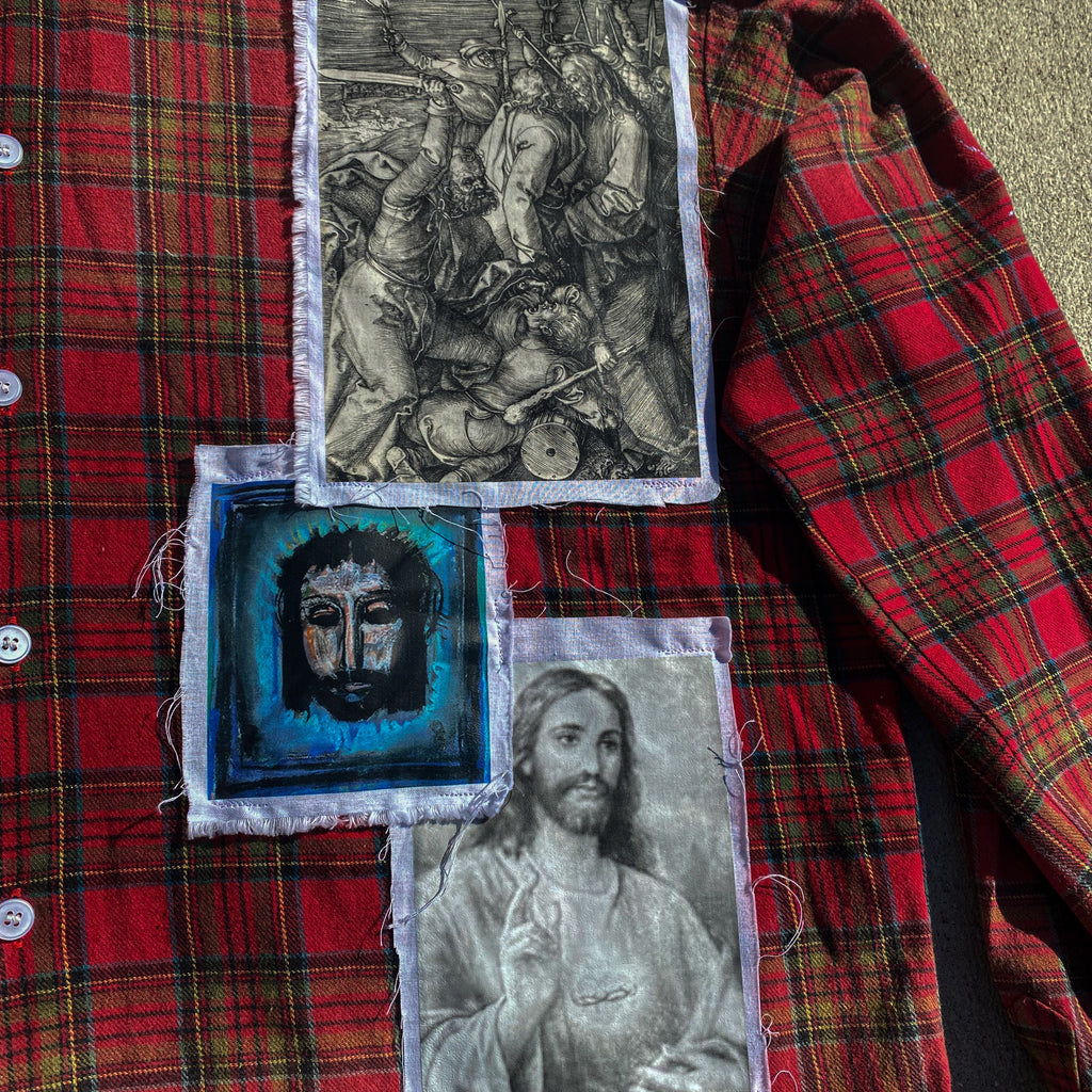 "PATCHWORK" CROPPED FLANNEL