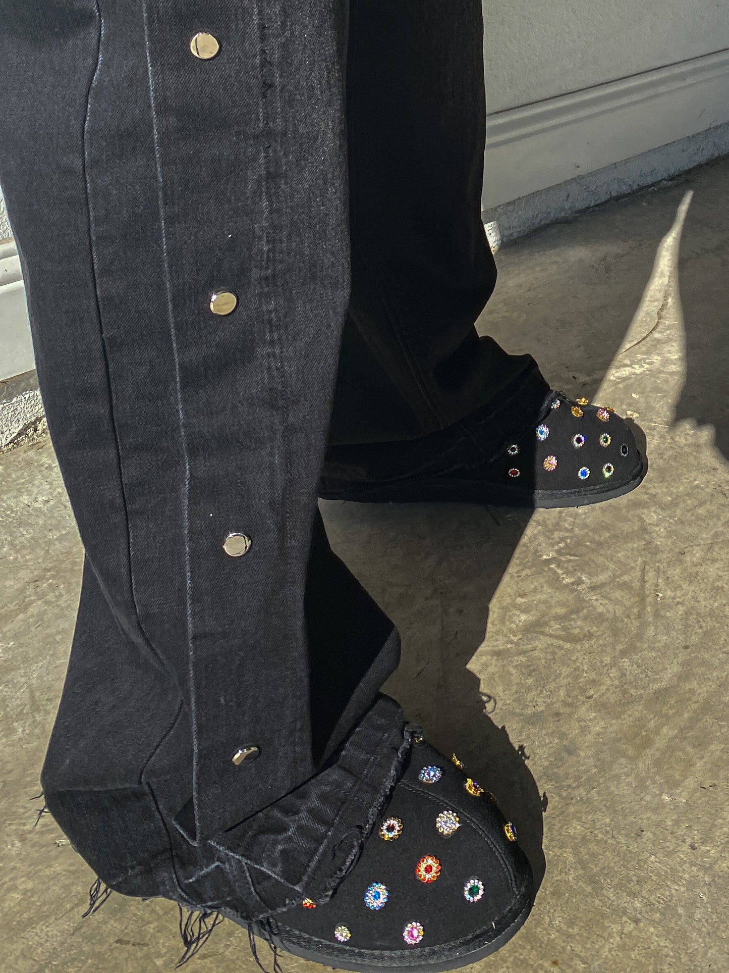 "Bling" Jesus Distressed Snap Denim