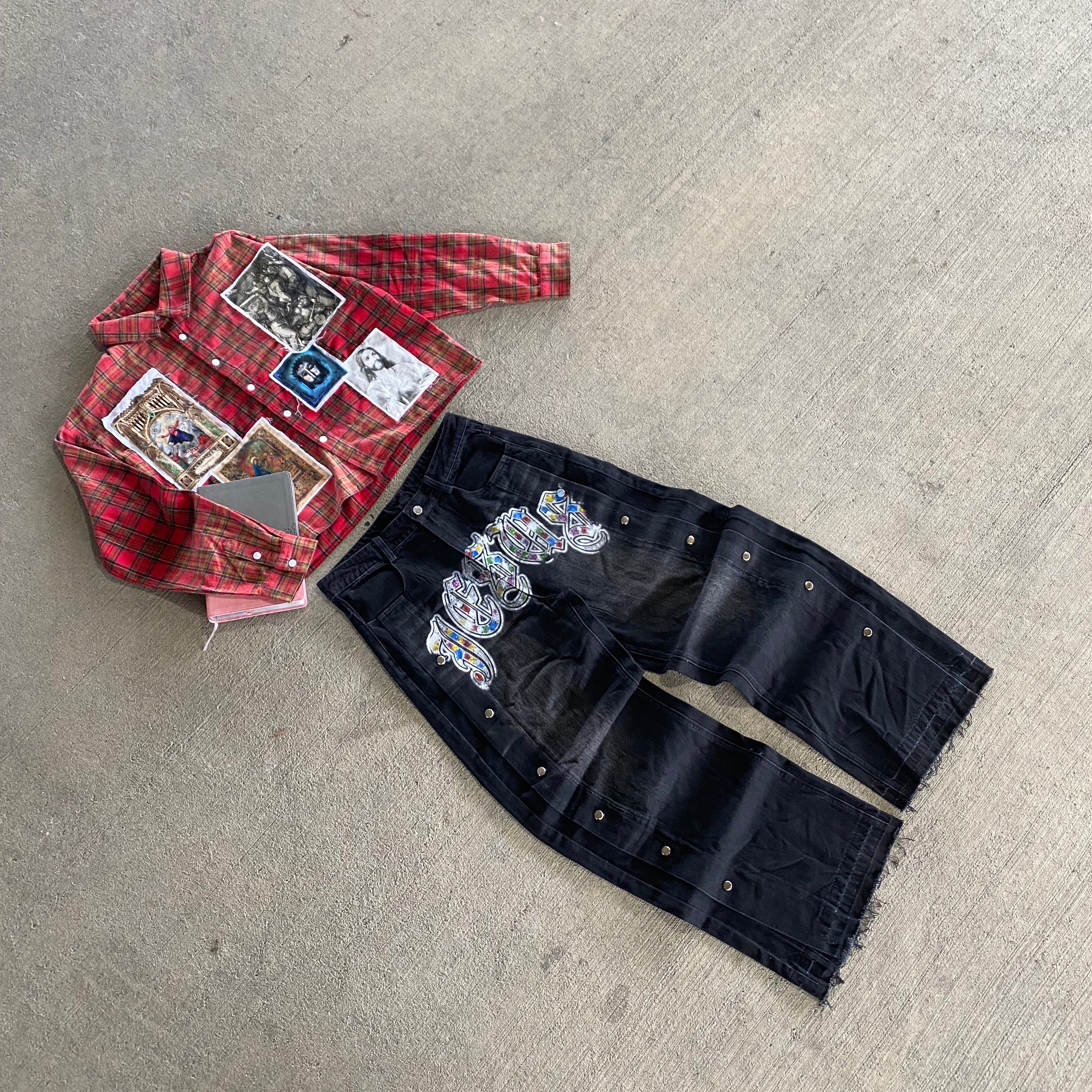 "PATCHWORK" CROPPED FLANNEL