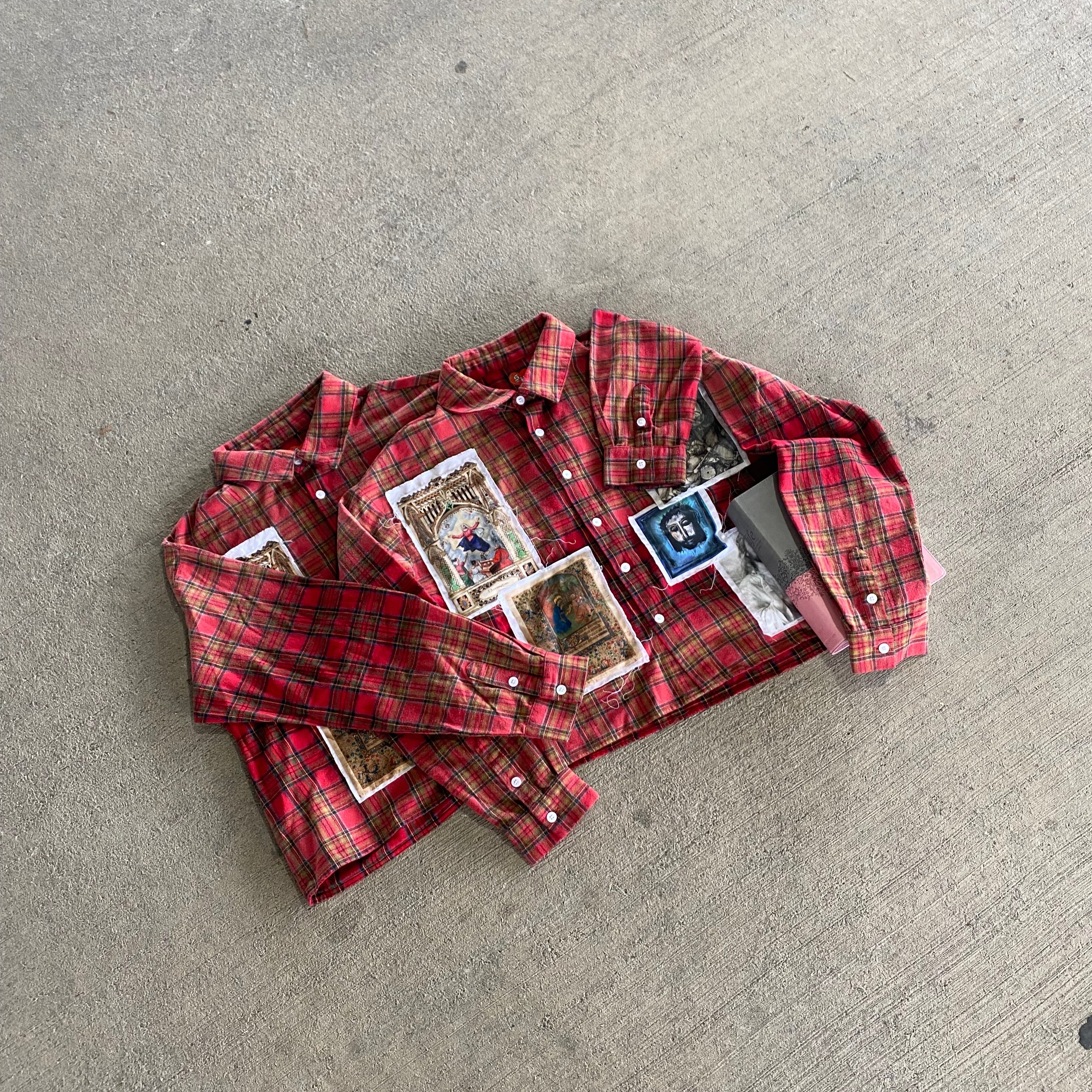 "PATCHWORK" CROPPED FLANNEL