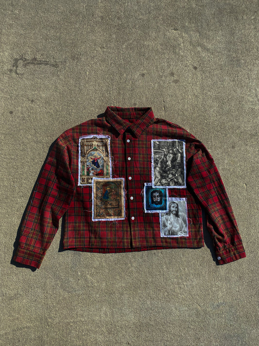 Red Patchwork Designer Flannel
